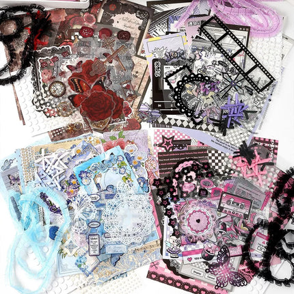 Paper Stickers DIY Itabag Insert Material Retro Lace Ribbon Itabag Decor DIY Material Creative Colorful