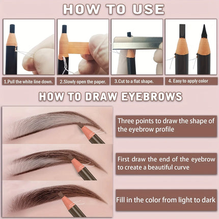 3pcs/1pc HENGSI Waterproof Sweat Resistant Eyebrow Pens, Anti Smudge, Durable, Not Easy to Fade, Multi Color Cosmetic Pens