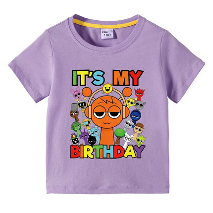Funny Sprunki T-shirts Boys Girls Summer Short Sleeve Tees Kids Cartoon Incredibox Game Graphic Tops Children's birthday Gift