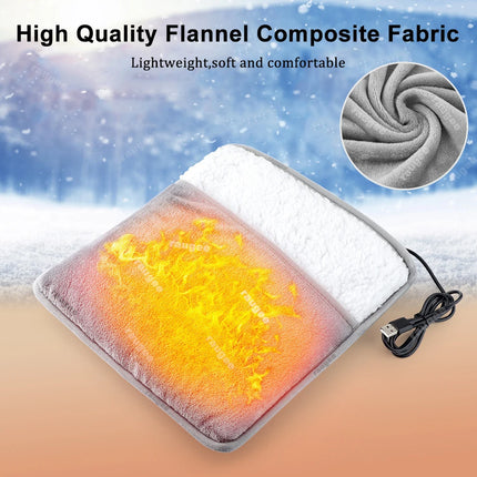 Foot Warmer Electric Foot Heating Pad USB Soft Plush Washable Foot Heater Portable Winter Foots Warming Mat for Home Bedroom