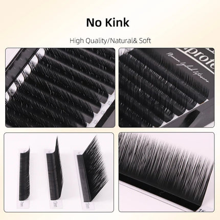 Lashprofessor Soft Natural Volume Cashmere Matte Black Lashes Trays B/L/M Curl 5-15mm Korean PBT Individual Eyelashes Extension