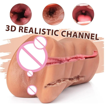 Male Penis Sex Mouth Masturbator Deep Vagina for Man Masturbation Pussy Men's Sexual Sex toy Penetration Anal juguetes sexuales