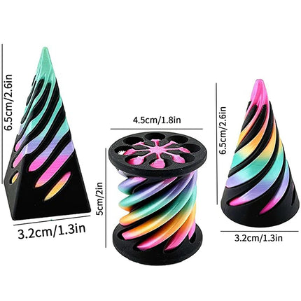 2/3/5/7pc Set 3D Printed Spiral Cone Prelearning 3D Printed Toy Spiral Pyramid Fidget Toy Stress Relief Christmas Gifts Ornament