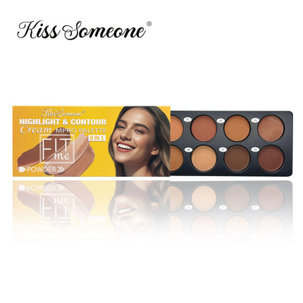 8 Color Cream Contour Palette Makeup, Long Lasting Full Coverage Concealer for Black Women, Contouring Foundation