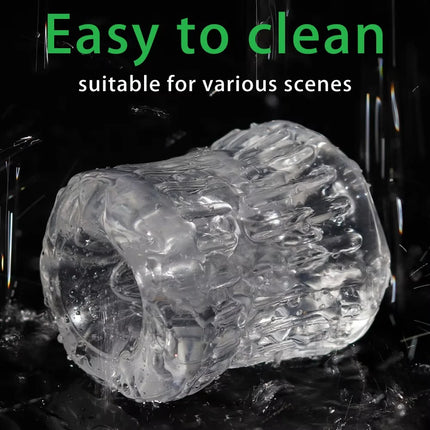 Male Masturbator Soft Pussy Penis Sleeve Sex Toys Transparent Crystal Vagina Adult Goods for Men Textured Tunnel Pocket Pussy