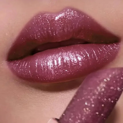 Waterproof Shimmer Lipstick, Pearlescent Long Lasting Lip Color, Moisturizing Plumping Lipstick for Glam Night Out