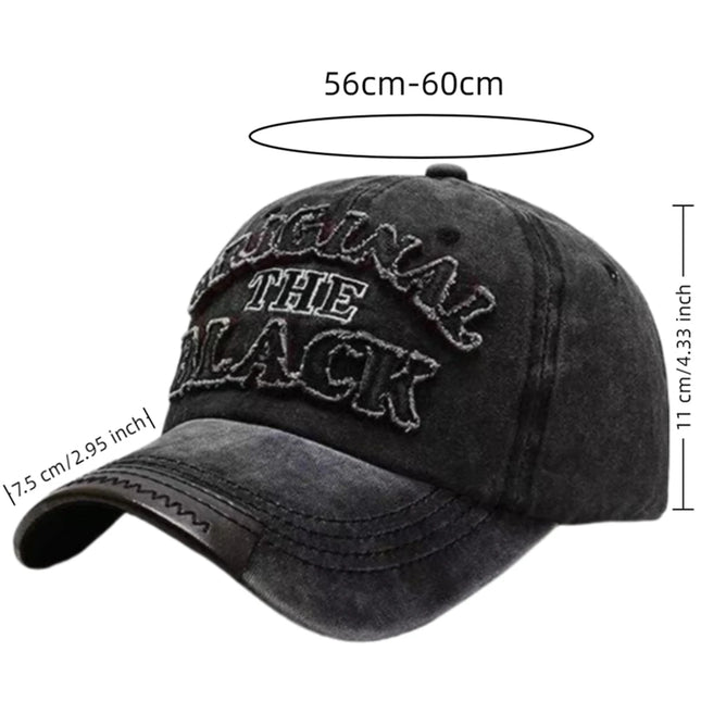 Unisex Vintage Baseball Cap Washed Cotton Hats For Men Women Casual BLACK Letter Embroidery Cap Outdoor Sports Cap