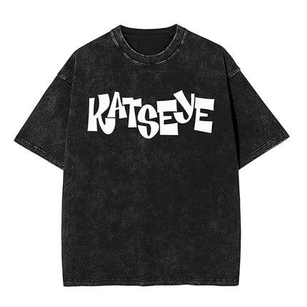 KATSEYE Merch Washed Graphic Print TShirt Men Women Short Sleeve Fashion Tshirts Oversized Crewneck Loose Cotton Tee Streetwear