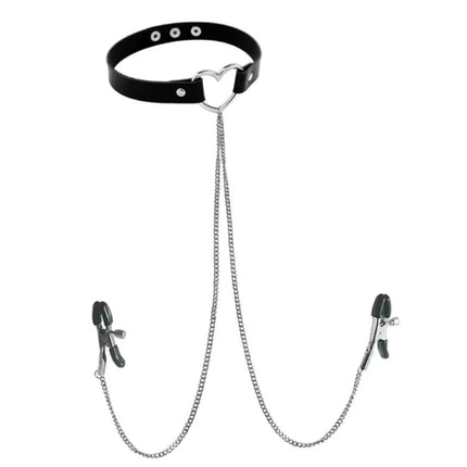 Woman Nipple Clamp Collar Leash BDSM Bondage Sex Toy Set Sexy Chocker Chain Bra Clip Set Adjustable Punk Piercing Jewelry