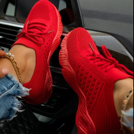 Women Sneaker Casual Shoes Breathable Mesh Lace-up Sneakers Ladies Platform Vulcanized Shoes Women Shoes Zapatillas Mujer