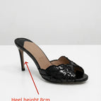 Black slippers8cm / 40