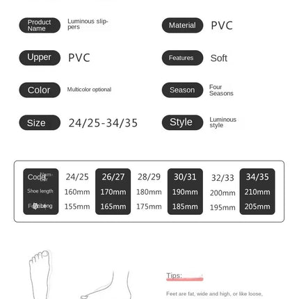 New Cute Luminous Kids Slippers Crystal Shoes Sparkling Lights Boys Girls Will Cartoon Glowing Cute Baby Cool Indoor Outdoor