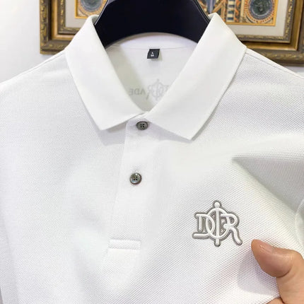 100% Pure Cotton High-End Fashionable Short Sleeve Summer New High-Quality Men's Business Casual Polo Shirt Luxury Brand T-Shirt
