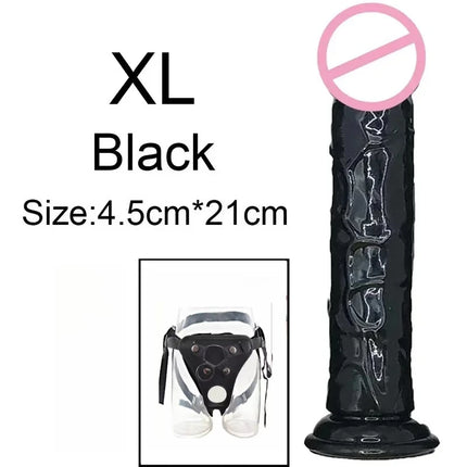 Wearable Strat on Penis Pants 6 Sizes Butt Plug Big Soft  Dildos Vaginal Masturbators Penis Suction Cup Dick Sex Toys for Women