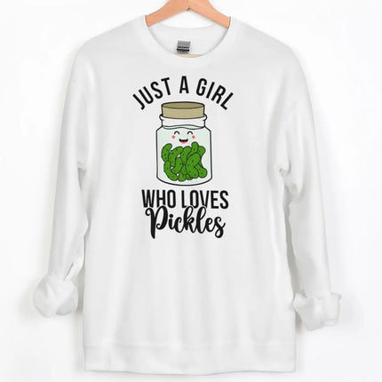Fun Pickle Print Sweatshirt "Just A Girl Who Loves Pickles/Tickle My Pickle" Crewneck Streetwear Women Men Couple Y2K Pullover