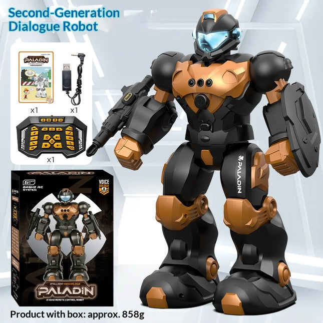 Kids Intelligent Voice Dialogue Robot 2.4G Remote Control Gesture Sensing Programmable Electric Police  Toy For Boys Girls