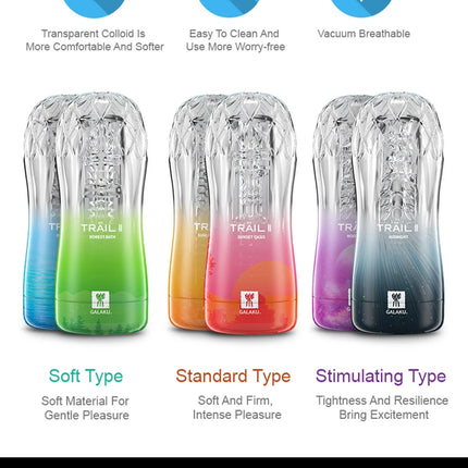 GALAKU Male Masturbator Soft Pussy Sex Toys Transparent Vagina Adult Endurance Exercise Sex Products Vacuum Pocket Cup For Men