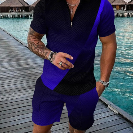 New 3D Digital Printed Men's Fashion Casual Sets Short Sleeve Polo Shirt Suit 2 Pcs Sets Sportwear Male Clothing Ropa Y2k Barata