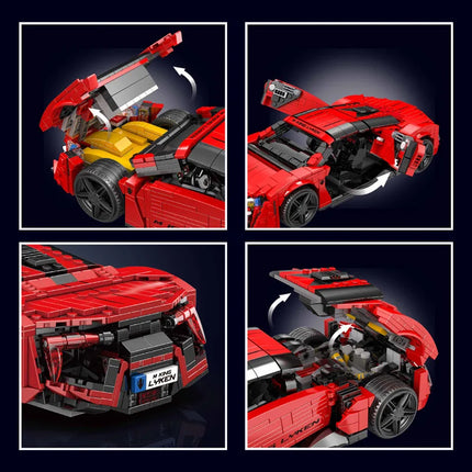 With Original Box Technical Car Toys The Red Lykan Sport Racing Car Building Block Assembly Car Brick Set Kids Christmas Gift