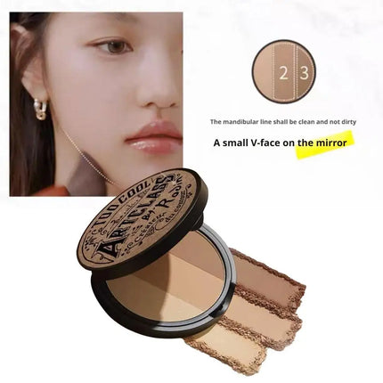 Korea toocoolforschool Three-color Contour Palette Natural Transitions No Color Difference Highlight Eye Shadow Hairline Powder