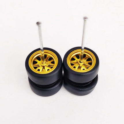 1/64 Mini Car Wheels 11mm Tires Tyres 1:64 Model Cars Rims Mirror Disc Claw Shape For Hot Wheel/Matchbox/Domeka