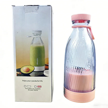 2026New 500ml Rechargeable Portable Juicer, Ice Cream Electric Juicer, Mini Glass Juice Bottle With Stainless Steel Blade