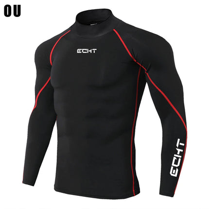 Men's Workout Compression Shirt Turtleneck Long Sleeve Rash Guard Gym Base Layer Athletic Undershirt Gear Sports Shirt