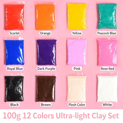 1000g Large Pack Light Clay Non-toxic No Stain Super Light Modeling Plasticine DIY Handmade Crafts Toy Kids 24 Colors Available