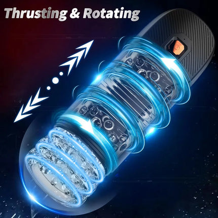Automatic Male Masturbator Male Sex Toys with 9 Thrusting & 9 Rotating Modes Pocket Pussy Sex Machine Electric Thrusting Cup