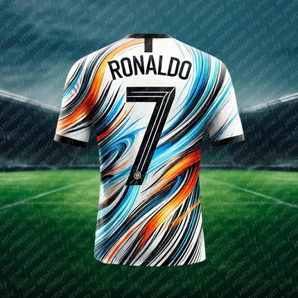 New Arrival Special Design Soccer Tshirt Kid's Special Design Ronaldo No 7 Jerseys Boy Girl Tee Top Adult Kids Football Clothing