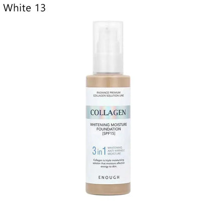 Korean ENOUGH Collagen Moisturize Foundation SPF15 3-in-1 Whitening Anti-wrinkle Moisturizing Concealer Professional Makeup Base