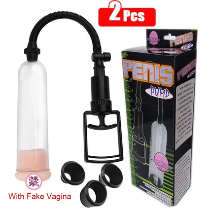 1pcs/2Pcs Penis Pump Enlargement penis  Vacuum Pump Trainer Treatment Device Manual Air Pump Exerciser Masturbator Adult Sex Toy