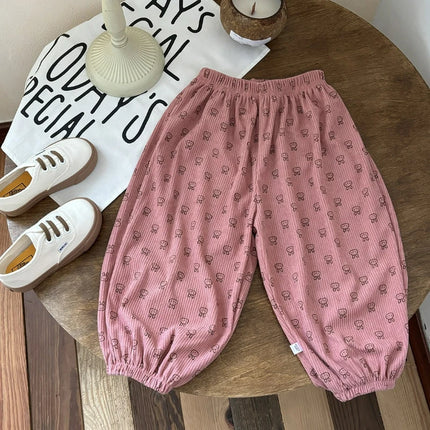 Autumn and Winter Corduroy Sports Pants, Korean Style Harem, Trendy Cartoon Jacquard, Class A, No Fluorescent Agents