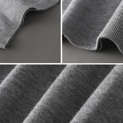 Men's T-shirt summer worsted wool sweater short-sleeved casual solid color men's clothes POLO collar knitted Tops loose Blouse