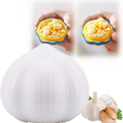 Kitchen Gadgets Cute Household Garlic Shape Plastic Manual Rotary Grinding Garlic Press Mini Chopper For Chili ginger and Garlic