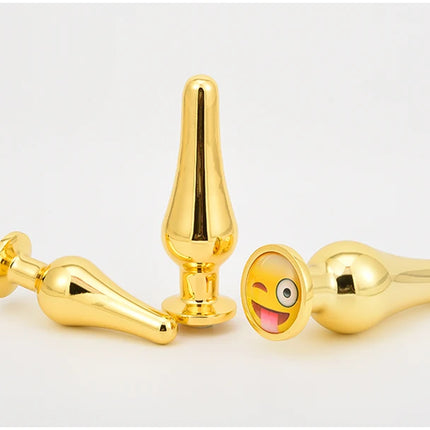 Golden Stainless Steel Anal Plug Crystal Metal Butt Plug Stimulator Anal Sex Toys for Couples Prostate Massager Dildo 3 Size