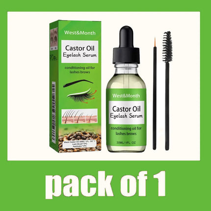 Castor Oil Eyelash Growth Serum With Brush Multipurpose Hair Eyebrow Eyelash Growth Thick Essence Nourishing Moisturize Liquid