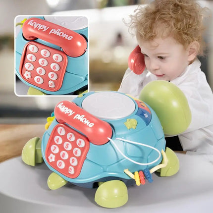 Multifunctional Crawling Turtle Telephone Baby Toy Puzzle Early Education Story Machine Musical Toy 6 Months Infant Baby Gifts