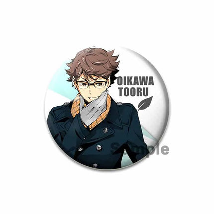 32/44/58mm Anime Haikyuu Snap-in Button Pins Figure Icon Badge  Round Handmade Brooches Breastpin for Backpack Clothes