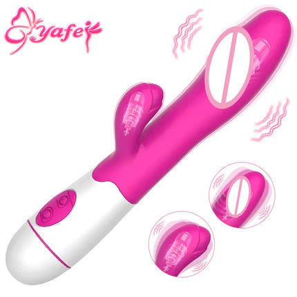 Rabbit Vibrator Dildo Powerful Dual Vibration G Spot Clitoris Stimulation Masturbators Vaginal Massager Adult For Women Sex Toys