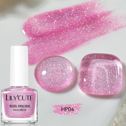 LILYCUTE 7ml Nail Polish Sliver Glitter Colorful Shining Effect Nail Art Varnish DIY No Need Of Lamp To Cure