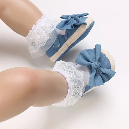 0-18 months cute baby shoes summer small fresh blue bow princess shoes sandals soft and comfortable soles slip walking shoes