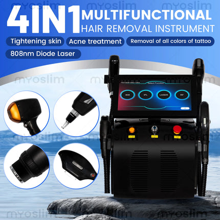 4 in 1 4500W Multifunctional Beauty Machine Diode Laser Pico Laser DPL RF Skin Rejuvenation Hair Removal Tattoo Removal Equipmen