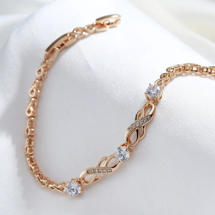 Kinel Fashion Ethnic Bride Bracelet For Women Luxury 585 Rose Gold Natural Zircon Bracelets Vintage Wedding Fine Daily Jewelry