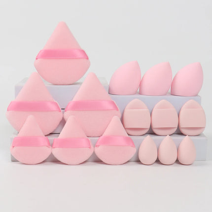 Multi Effect 15 Piece Set 3 Loose Powder Puffs&3 Mini Loose Powder Puffs&3 Medium-Sized Eggs&3 Mini Eggs&3 Air Cushions. Founda