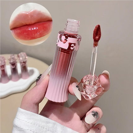 Gege Bear Water Light Lip Llaze Set Mirror Lipstick Lip Gloss, Hydrating Moisturizing, Long Lasting, Gift for Lover