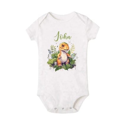 Personalised Leo with Name Baby Romper Newborn Wild One Jungle Birthday Party Bodysuit Cute Toddler Jumpsuit Infant Shower Gift
