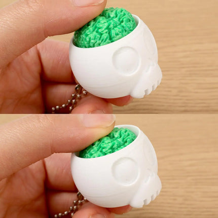 10/1pcs Fun 3D Printed Skull Brain Clicker Keychain Skull Button Fidget Clicker Mechanical Keyboard Bag Pendant Stress Relief