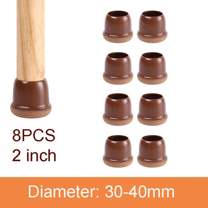 Chair Leg Caps Rubber Feet Protector Stool Table Furniture Leg Cover Non Slip Felt Bottom Pads Round Square Floor Protectors