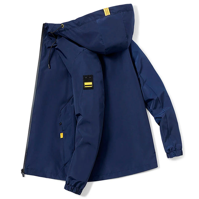 2024 Spring and Autumn Jacket Men's Casual Business Wear-resistant Zipper Hooded Coat Outdoor Sports Camping Loose Windbreaker